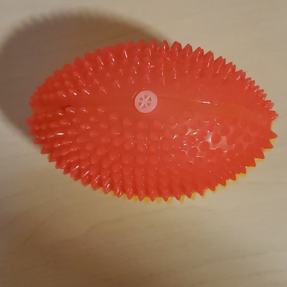 Yellow and Orange Football with Squeaker and Light - Picture 2 of 3